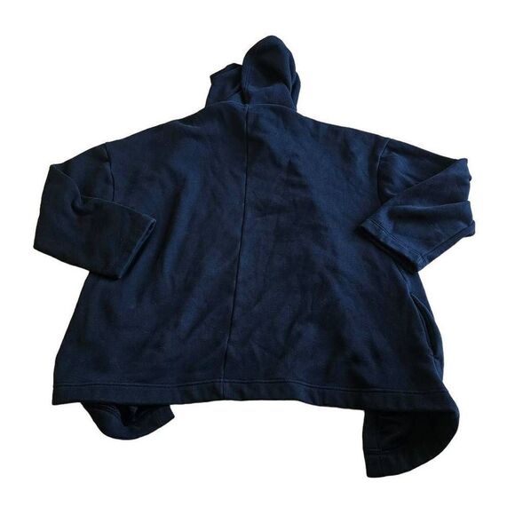 Fabletics womens sz M black open front hooded fleece cardigan sweater - Picture 3 of 9